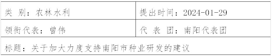 河南省第十四届人民代表大会第二次会议第715号建议及答复